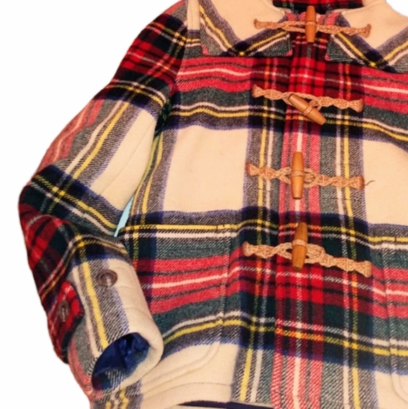 Polo Ralph Lauren wool duffle .Tartan plaid toggle pockets,hood. Winter Holiday - Picture 12 of 16